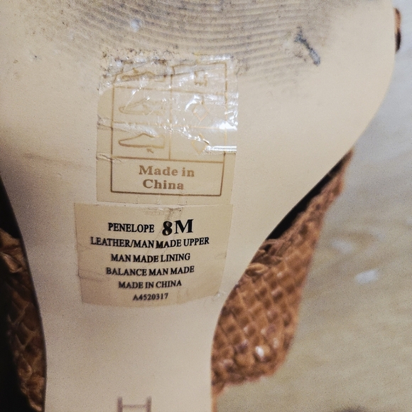 Women's Tan Woven Heeled Sandals - Picture 6 of 8